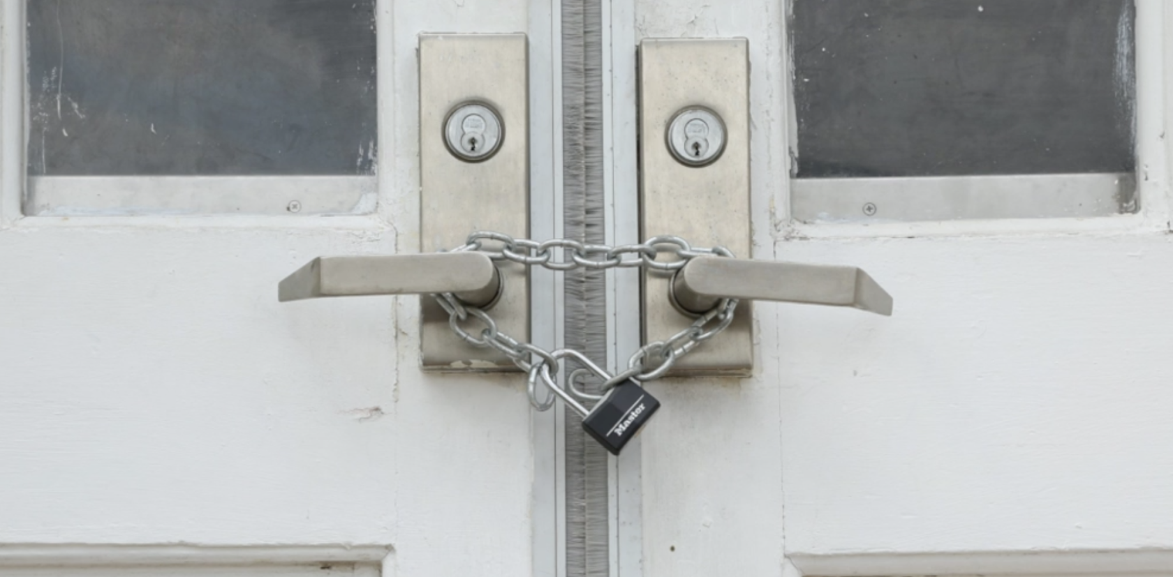 Locked doors at Saint Paul’s College, which closed in 2013