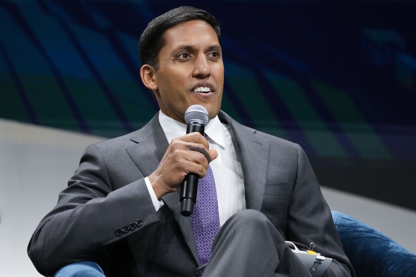 President of The Rockefeller Foundation Dr. Rajiv Shah speaks during a panel discussion at the Global Citizen NOW Summit, Thursday, April 27, 2023, in New York. (Mary Altaffer, AP)