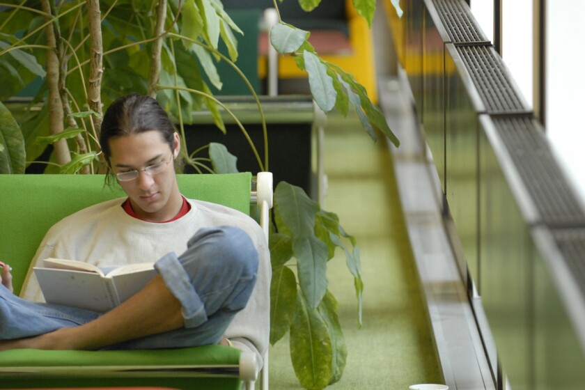 Good study habits may start with reading the textbook, as this student is doing. But according to one theory, “after you’ve read something once, you’ve gotten what you’re going to get out of it.”
