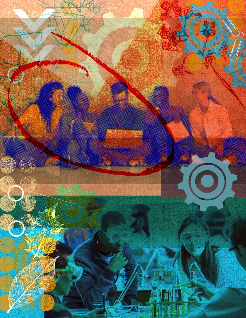illustration of students interacting laughing working togetherr