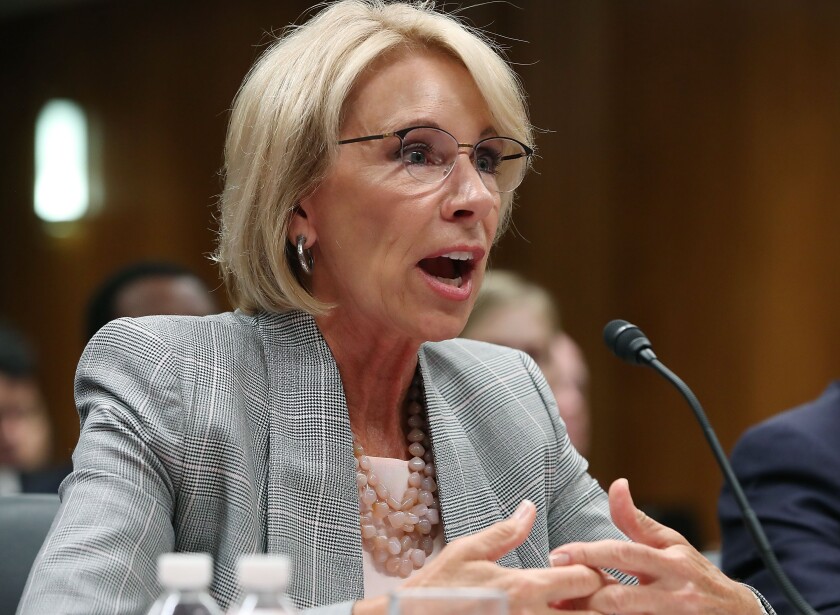 Betsy DeVos, U.S. education secretary, proposed to scrap the gainful employment rule.