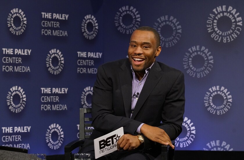 The commentator Marc Lamont Hill at an event in New York City in 2016. A tenured professor at Temple U., he was condemned by the university’s Board of Trustees for calling for “a free Palestine from the river to the sea.”