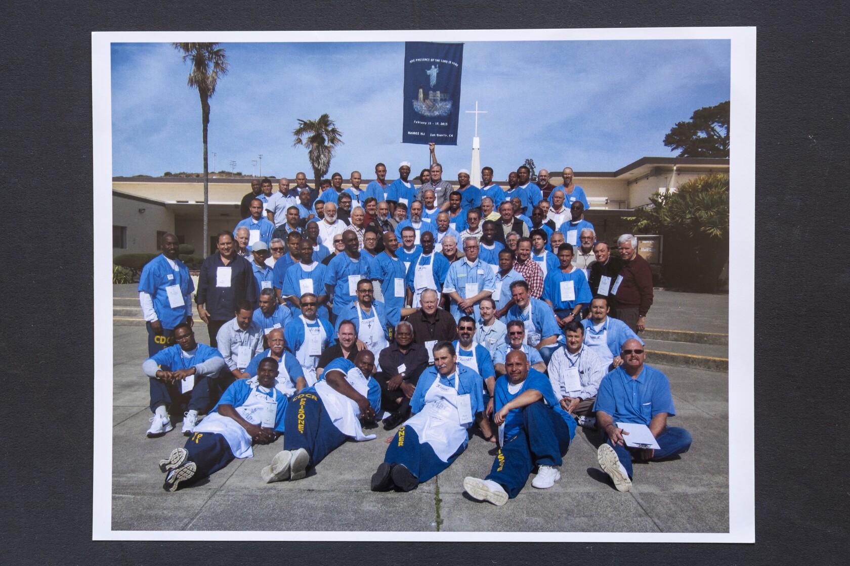 John Lam (back row, 7th from the left) at a 2013 gathering for the prison ministry group Kairos at San Quentin
