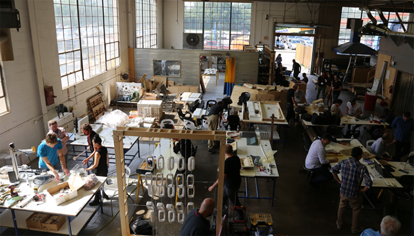 UB architecture students in partnership with Boston Valley Terra Cotta join architects and engineers from around the world to prototype terra cotta facades. © University at Buffalo School of Architecture and Planning