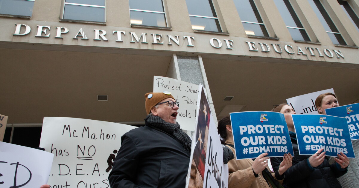 Protesting Major ‘I Want to Stand Up for Higher Ed’: Protesters Rally Against Education ...