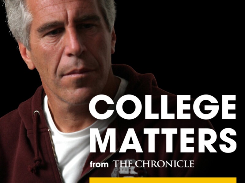 Portrait of Jeffrey Epstein wearing a Harvard University hoodie.