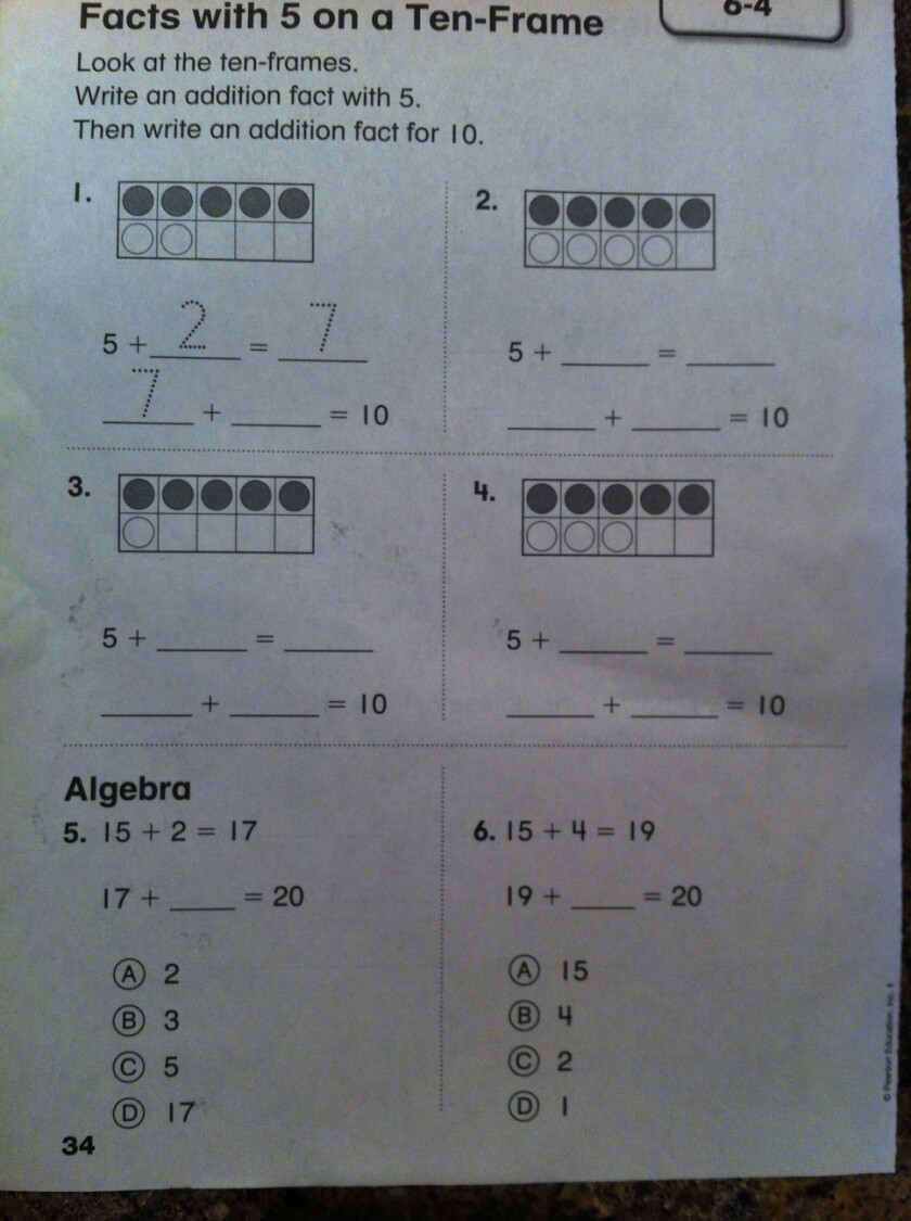 Casting Out Nines: Questions about an enVisionMATH worksheet ...