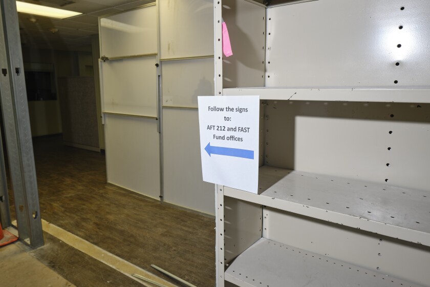 Hallways and signs to the MATC FASTFund office on the MATC Downtown Campus in Milwaukee, Wisconsin.