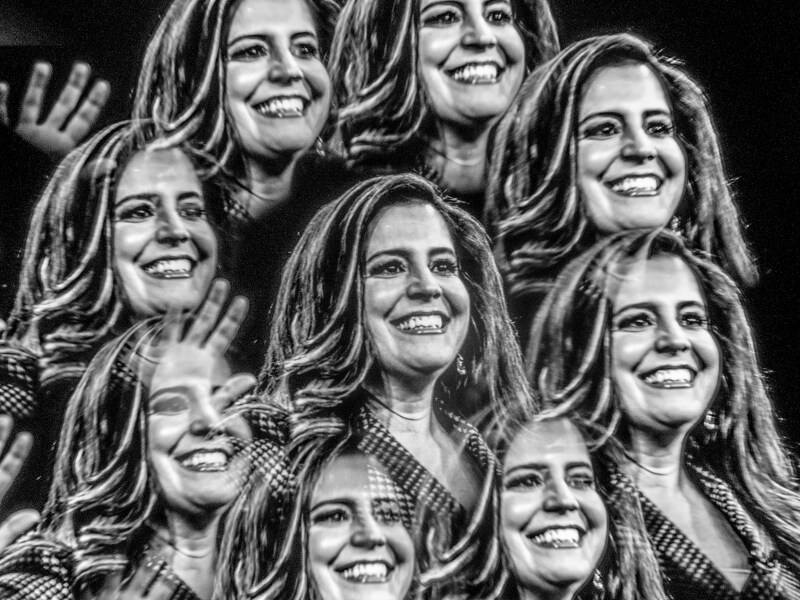 Multi-image photo of Republican politicians and advisors using a multi-image filter shot in camera. Republican Representative Elise Stefanik.
