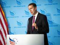 David Barker, member of the Iowa Board of Regents, speaks to the crowd during the Iowa Faith and Freedom Coalition fall banquet on Sept. 20, 2025, at the Airport Holiday Inn in Des Moines.
