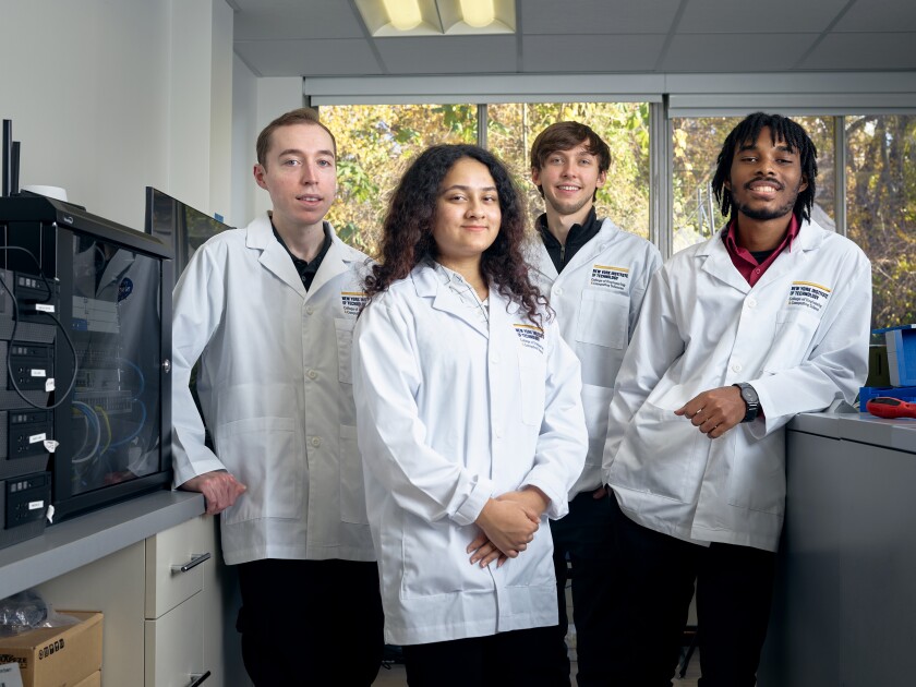 An interdisciplinary team of students working for the <a href="https://www.nyit.edu/engineering/etic">Entrepreneurship and Technology Innovation Center</a> were selected to participate in the NASA prototyping project. (Rick Wenner)